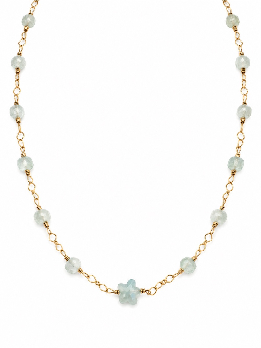 Aquamarine Star Gold Filled Necklace (ALN31)